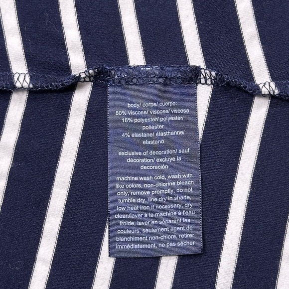 Tommy Hilfiger Coastal Chic Stripe Boat Neck Top Navy White Red Trim Women's S‎ - Picture 13 of 14